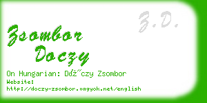 zsombor doczy business card